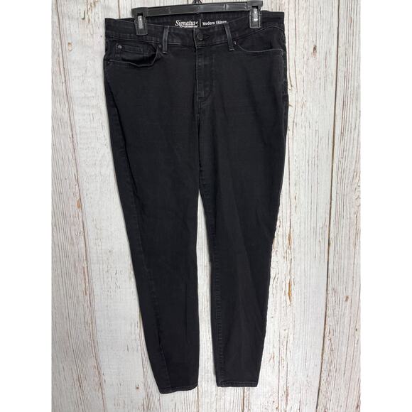 Levis Skinny Jeans Womens Size 12 Black Modern Denim Mid Rise Cotton Blend - Picture 1 of 6